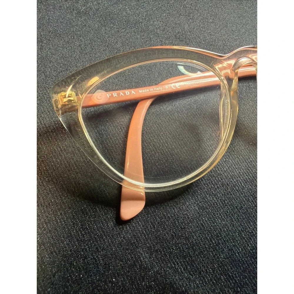 Prada VPR 07V Clear Pink Nude Cat Eye Eyeglasses Frames 51[]20-145 W/ Case